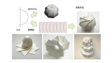 計算機を用いた立体折り紙の設計の写真